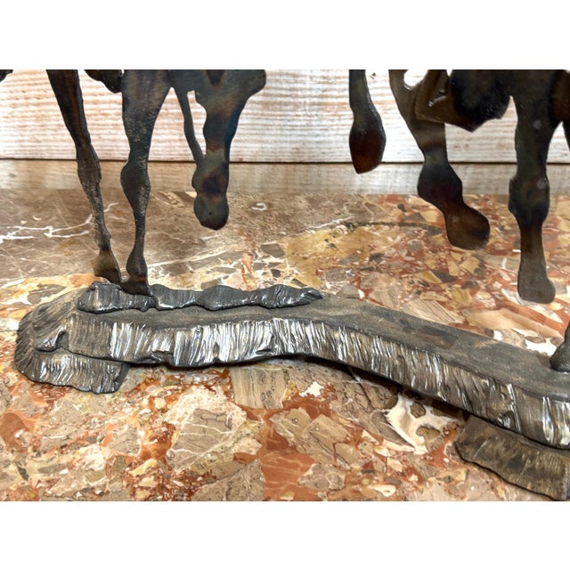 Riders on the Storm — Modern Cut Steel Western Cowboy Sculpture For Sale - Image 14 of 16