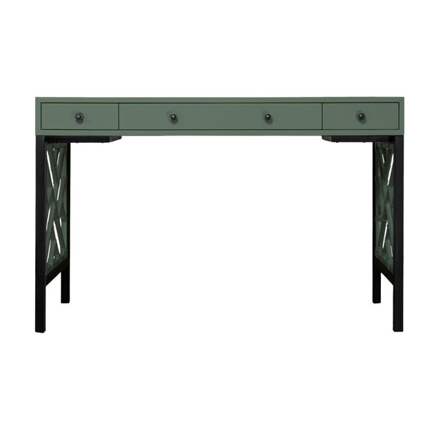 David Francis Chippendale Writing Desk - Evergreen For Sale - Image 4 of 9