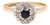 1940s 0.23ctw Sapphire & Diamond Flower Ring, 9k Yellow & White Gold, Ring Size 6 For Sale