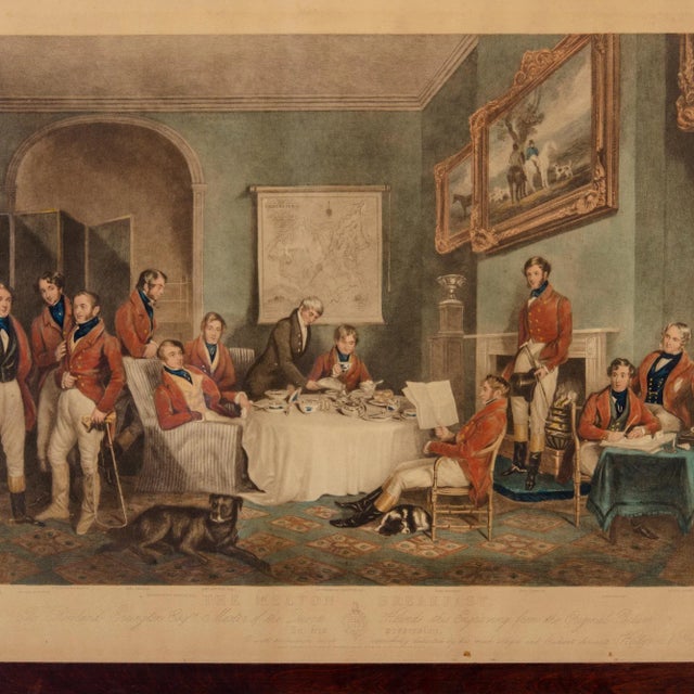 Antique "Melton Breakfast and the Meet of the Vine Hounds" Sporting Engravings - a Pair For Sale In Savannah - Image 6 of 11