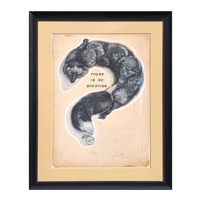 Robert Joy "There is No Question" Early Modern Original Foley's Ad Layout with Mink Stole, Early 20th Century For Sale - Image 4 of 11