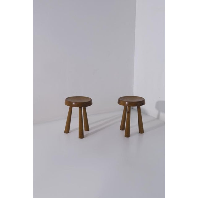 Stools attributed to Charlotte Perriand, 1960, Set of 2, in Very Good conditions. Designed 1960 to 1969 This piece is...