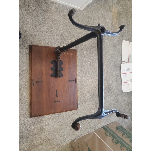 Antique Rolling Tilt Top Adjustable Height Bedside Surgical Table For Sale - Image 11 of 17