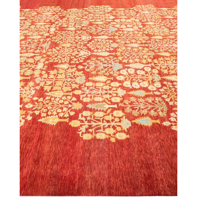 Solo Rugs Eclectic, One-of-a-Kind Hand-Knotted Area Rug - Orange, 9' 1" x 12' 2" For Sale - Image 4 of 8