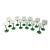 1980s Luminarc French Emerald Green Stemmed Wine Glasses, Set of 12 For Sale