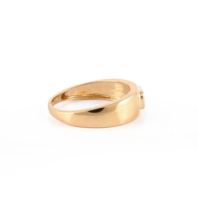 Metal Genuine Tanzanite Ring in 18k Solid Yellow Gold Size 4 For Sale - Image 7 of 12
