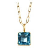 Mini Charm Necklaces, (Blue Topaz) For Sale