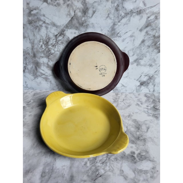 Yellow 1960s Vintage Yellow Hall Ceramic Serving Plate - a Pair For Sale - Image 8 of 11