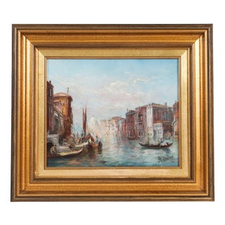 Alfred Pollentine, Grand Canal Mocenigo Palace in Venice, 19th Century, Oil Painting on Canvas For Sale
