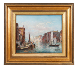 Alfred Pollentine, Grand Canal Mocenigo Palace in Venice, 19th Century, Oil Painting on Canvas