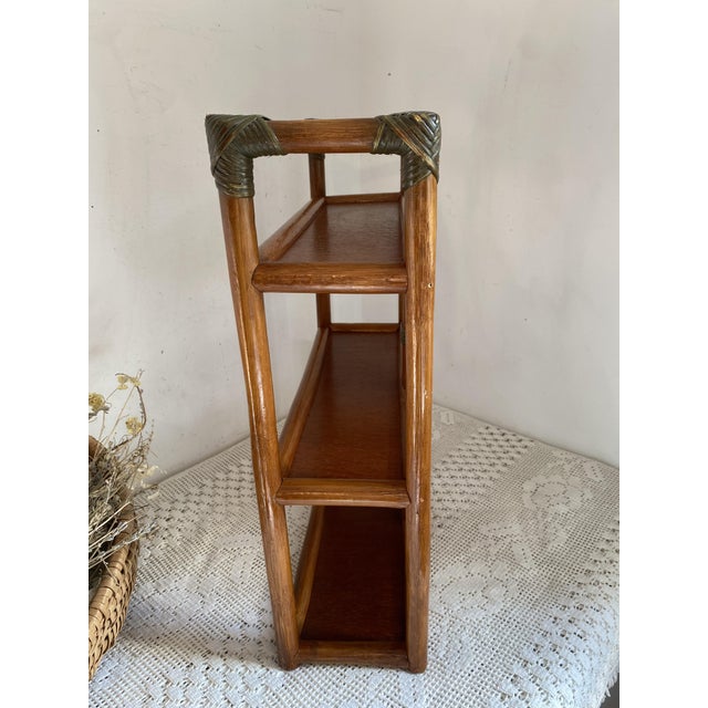 Bamboo and Rattan Shelf, 1970s For Sale - Image 4 of 15