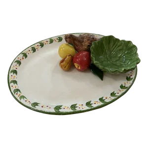 Late 20th Century Cali Pottery Trompe L’Oeil Serving Platter