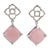 Arya Esha Ginara Rose Quartz Diamond Earrings 18k Gold Sterling Silver - 2 Pieces For Sale