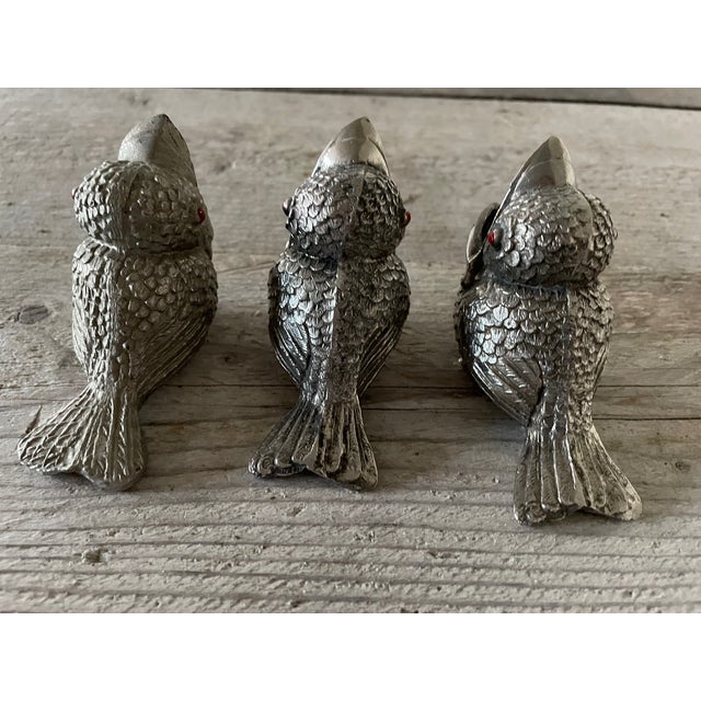 Metal Bird Ashtrays, Set of 3 For Sale - Image 7 of 8
