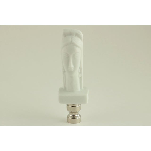 Modern Modigliani Head of a Woman Lamp Finials - a Pair For Sale - Image 3 of 5