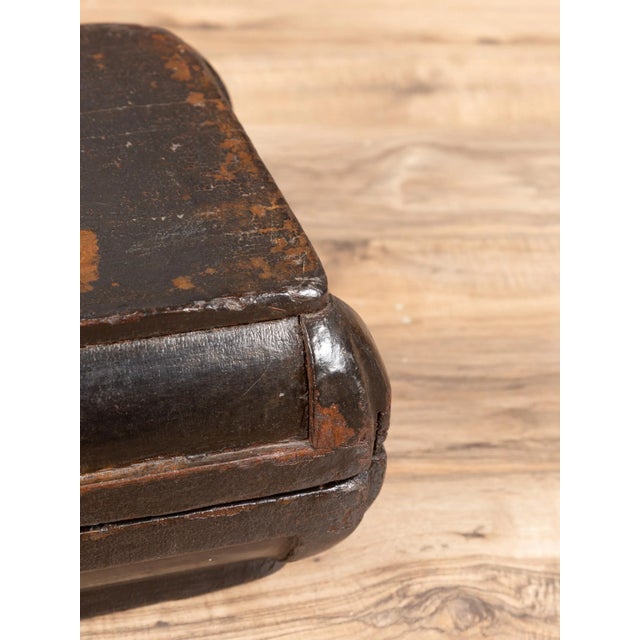 Small Antique Chinese Dowry Basket with Distressed Brown Patina For Sale - Image 10 of 12