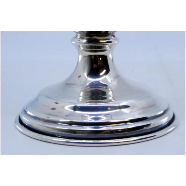 Silver Silver Vase with Floral Engravings and Circular Beaded Base For Sale - Image 8 of 9