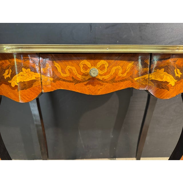 French Marquetry Lamp Table, 1890 For Sale - Image 10 of 16