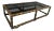 Mid 20th Century Drexel Faux Bamboo Brass & Smoked Glass In-Set Coffee Table For Sale