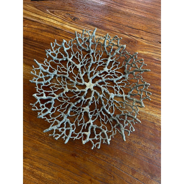 Terrific Faux Coral Shallow Bowl in Metal. Elegant and substantial. Intricate, beautifully detailed faux coral design. An...