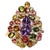 Amethyst Bochic "Orient" Vintage Amethyst & Multi Tourmaline Ring 18K Gold & Silver For Sale - Image 8 of 18