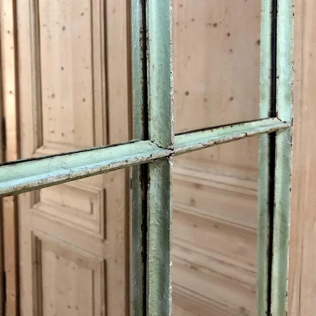 Metal Antique Industrial Iron Mirror For Sale - Image 7 of 9