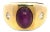 Star Ruby Diamond Men's Ring 18k Yellow Gold Size 9.5 For Sale