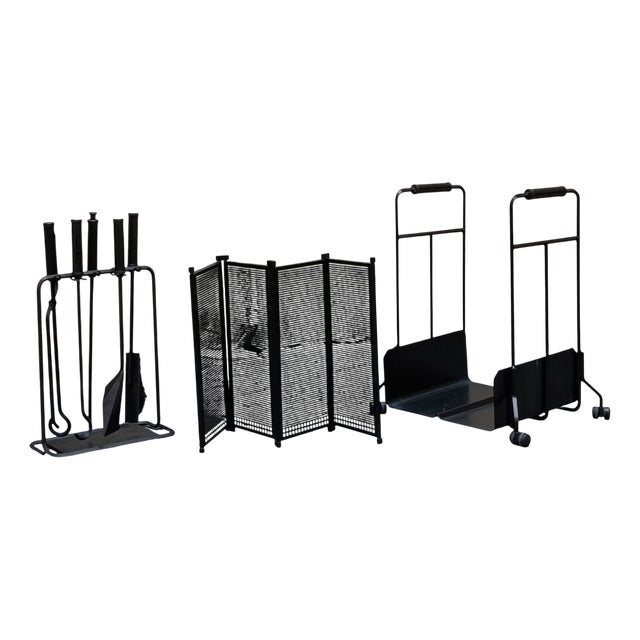 Vintage Italian Fireplace Set by Afra & Tobia Scarpa for Dimensione Fuoco, Set of 3 For Sale