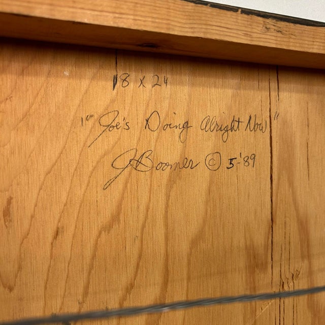 “Joe’s Doing Alright Now” J. Boomer Mixed Media Sculpture Painting 1989 For Sale - Image 10 of 12