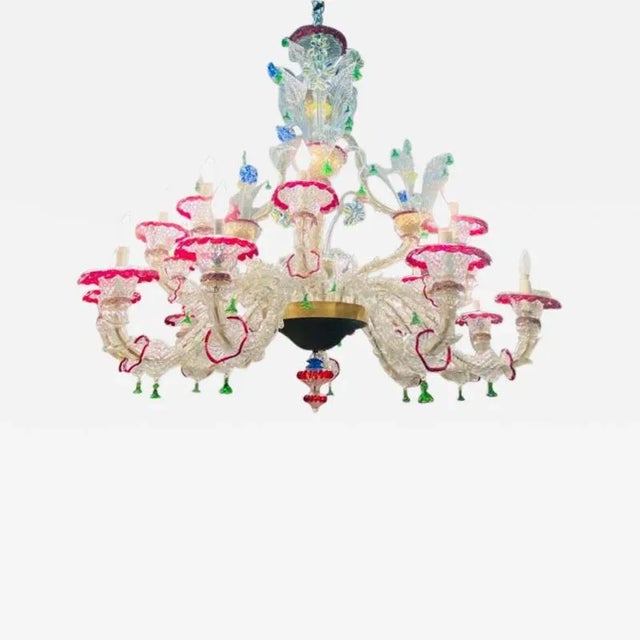 Monumental Elaborate Murano Chandelier For Sale - Image 9 of 9