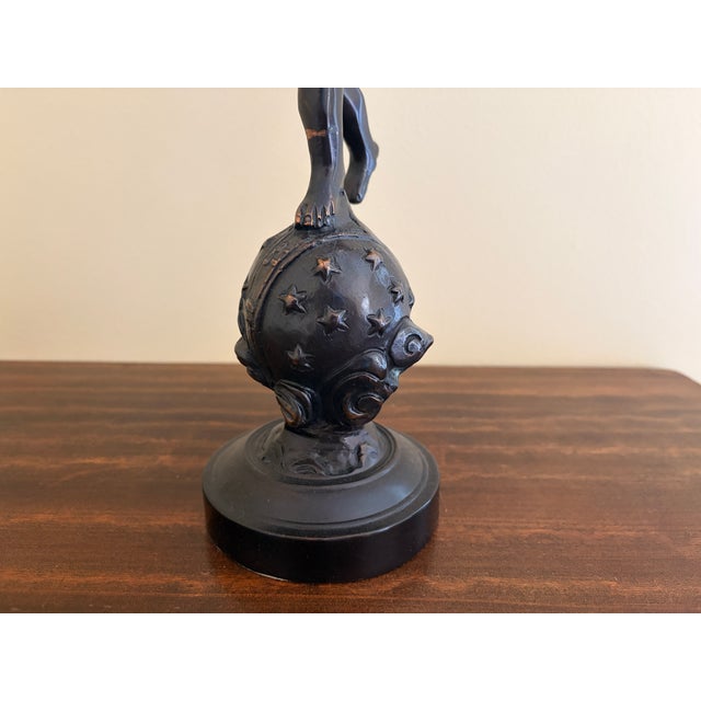 Metal Late 20th C. Decorative Crafts Bronze-Finish Winged Putto Sculpture For Sale - Image 7 of 11