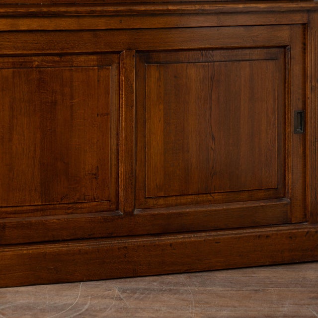 20th Century Danish Oak Bookcase With Sliding Glass Doors For Sale - Image 16 of 17