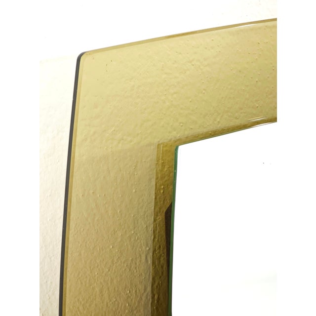 Mid-Century Modern Wall Mirror in Honey Amber Glass by Cristal Art, Italy, 1970s For Sale - Image 11 of 18