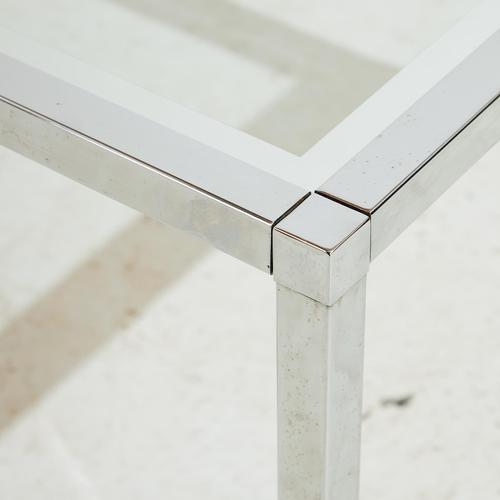 Chrome and Glass Coffee Table, 1980s For Sale - Image 3 of 9