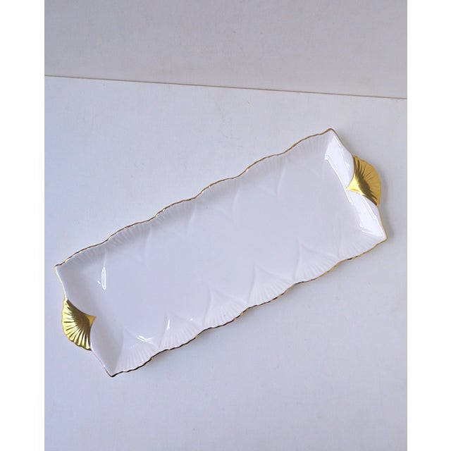 White and Gold English Porcelain Tray, Circa Early-20th Century For Sale In New York - Image 6 of 15