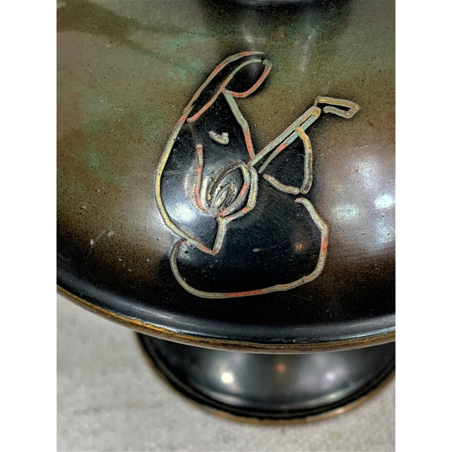 1960s Vintage Mid-Century Metal Pitcher For Sale - Image 5 of 8