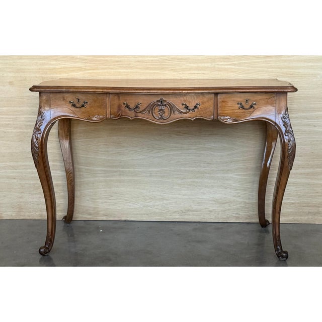 20th Century Wood French Louis XV Style Writing Desk, 1920 For Sale - Image 18 of 18