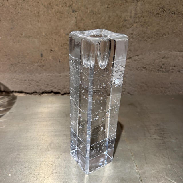 1970s Arkipelago Glass Icicle Candle Holder Timo Sarpaneva Iittala Finland For Sale - Image 10 of 12