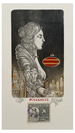 Bogdan Pikulicki, Untitled (A Lady), Print and Collage on Paper, 1997