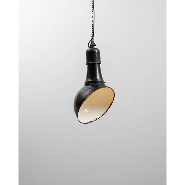 1930s Czech Metal Industrial Angular Pendant Lamp For Sale - Image 10 of 18