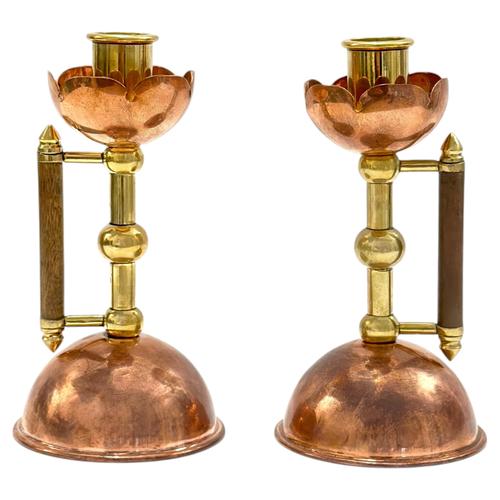 Arts and Crafts Copper Candlesticks attributed to Benham & Froud, 1880s, Set of 2 For Sale - Image 10 of 10