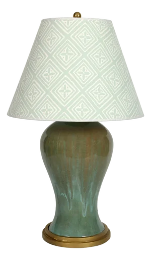 John Boone Celadon and Taupe Glaze Ceramic Lamp