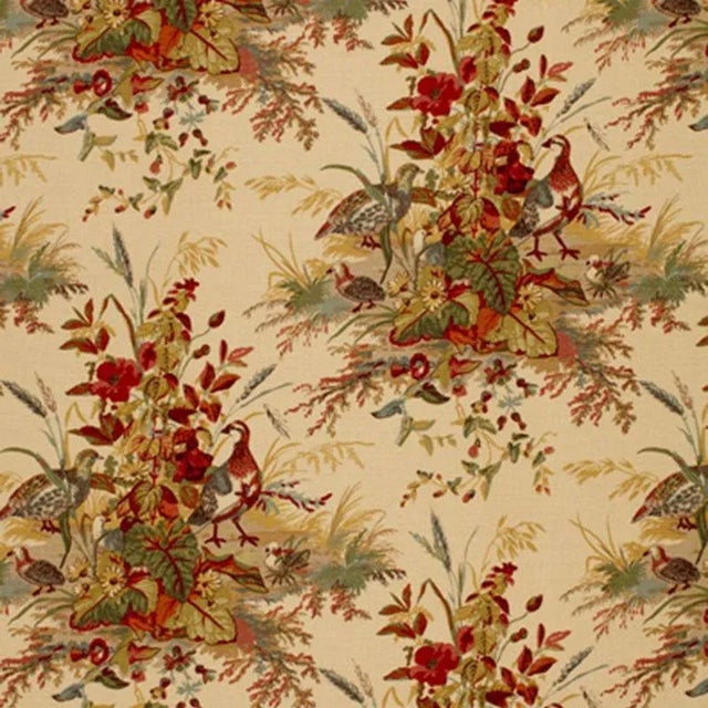 A charming quail trio nests among flowers and brush in this delightful Old-World design. Beautifully rendered with lush...