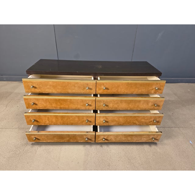 Metal Vintage Italian Chest of Drawers in Velvet, 1970s For Sale - Image 7 of 11