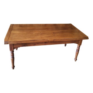 French Extending Cherry Farm Table, 1870 For Sale