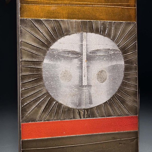 Black Soleil Glazed Ceramic and Metal Structure Coffee Table by Roger Capron, 1975 For Sale - Image 8 of 9