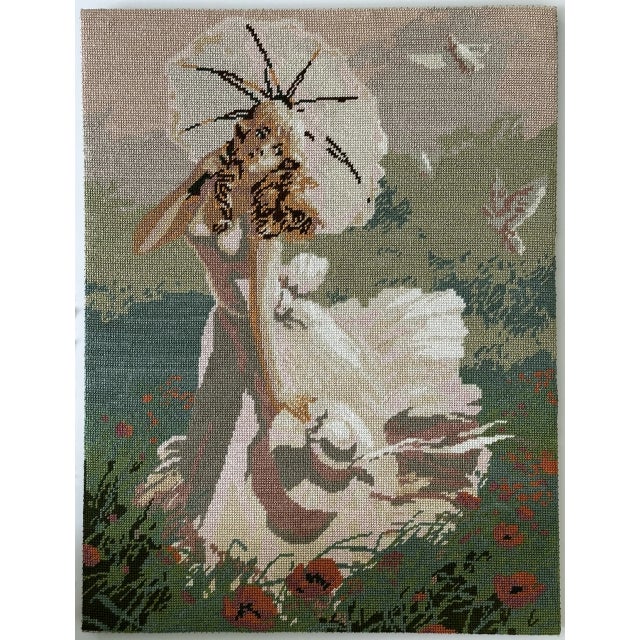Finished “Angelique” Needlepoint is a 100% cotton canvas created by SEG de Paris, manufactured in France. It was based on...