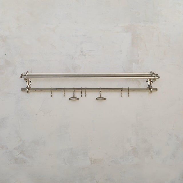 Mid-Century Modern Small French Chrome Wall-Mounted Coat Rack, 1970s For Sale - Image 3 of 9