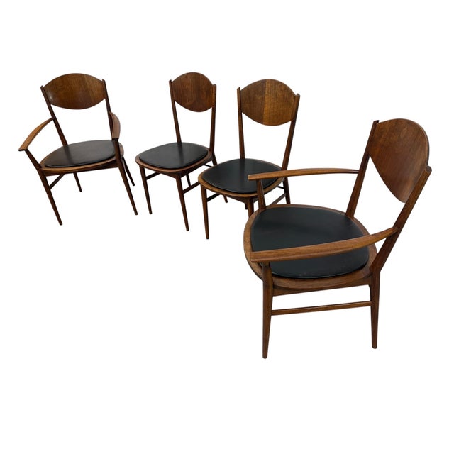 Mid-Century Modern Mid-Century Modern Lane Delineator Paul McCobb Walnut Dining Chairs - Set of 4 For Sale - Image 3 of 9