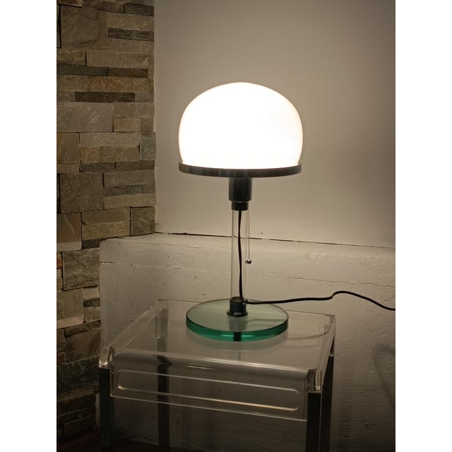 Bauhaus Valentino Lamp n Chrome Plating and Glass from Metalarte, 1976 For Sale - Image 10 of 13